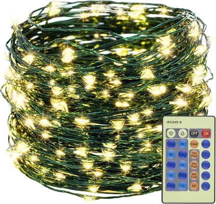 300 LED Christmas Tree String Lights Warm White Dimmable With Remote Control Plug In