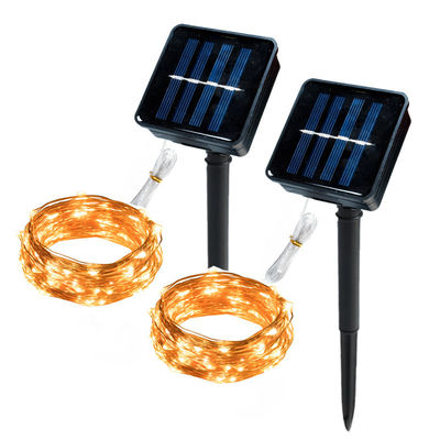 Halloween 200 Solar LED Copper Wire Lights DC 5V 300MAH Warm White